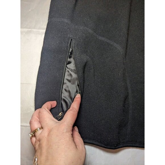 Free Country Vest Mens Medium Black Gray Reversible Fleece Nylon Full Zip - Picture 2 of 9